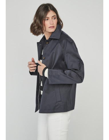 Gabardina trench corta