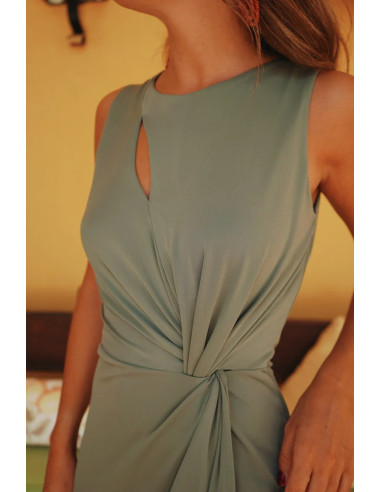 Vestido punto nudo cintura