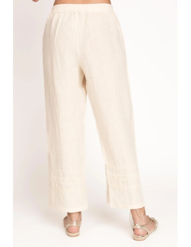 Pantalón recto de lino